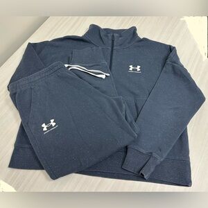 Woman’s Under Armour Navy/Grey Speckled Track Suit